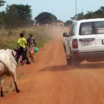 a U.N. SUV at home - no paved road!